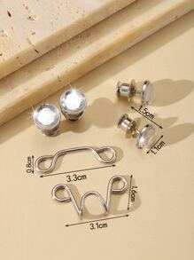 2 Stücke Bären Kaninchen Nagel Strass Taillenknopf Verstellbarer Taillenclip Pin Modisches Accessoire