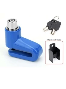 1pc Blue/Black Mountain Bike Lock Disc Brake Lock For Motorcycle, E-Bike Anti-Theft Disc Lock Accessories - Blue - View 4