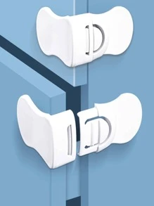 Right-Angled Drawer Lock Child Lock Cabinet Door Lock Baby Finger Pinch Guard Corner Lock Fridge Lock Protection Lockbaby Shower Family Decorations Gifts - White - View 1