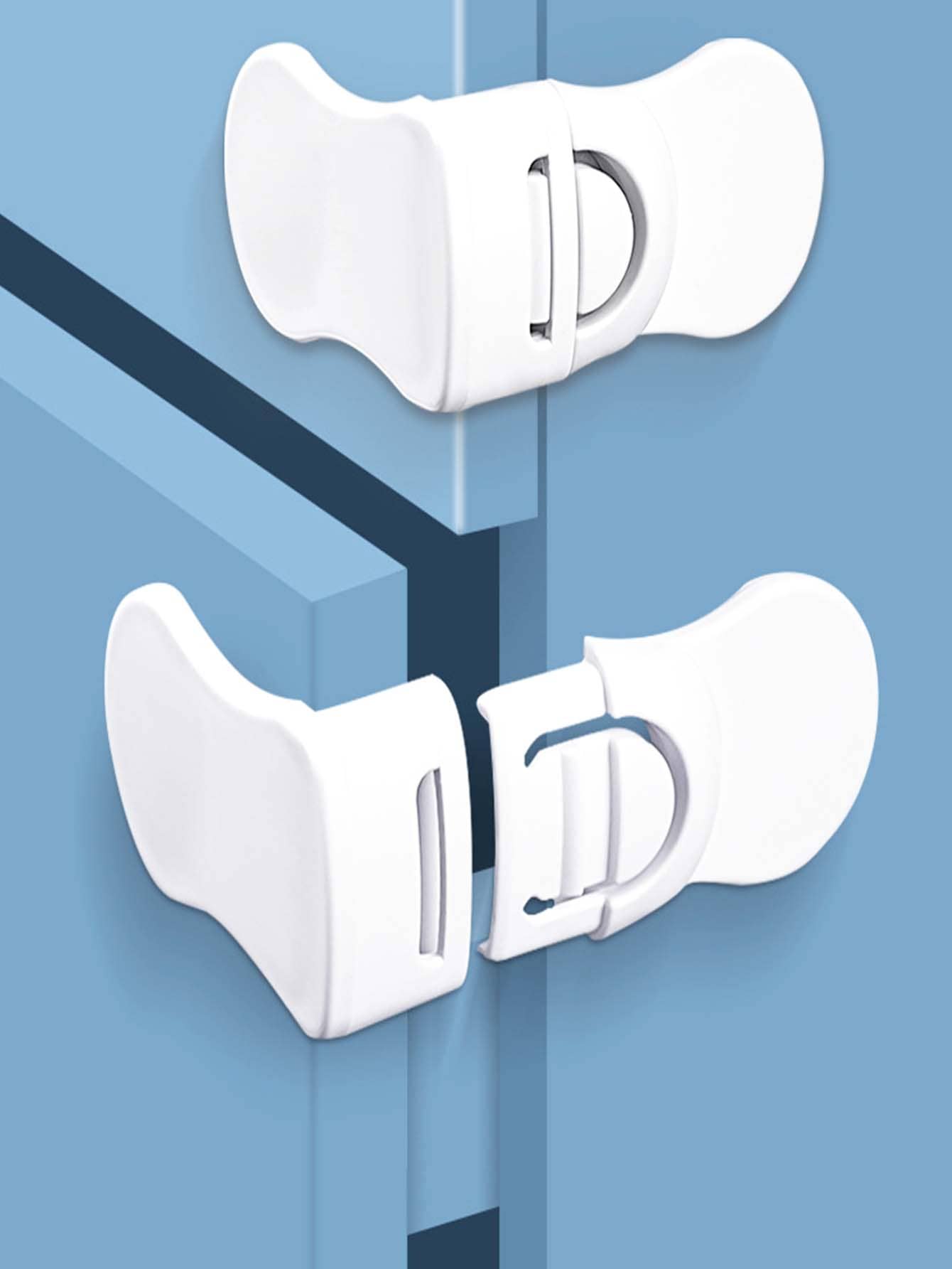 Right-Angled Drawer Lock Child Lock Cabinet Door Lock Baby Finger Pinch Guard Corner Lock Fridge Lock Protection Lockbaby Shower Family Decorations Gifts - White - View 1