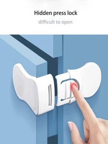 Right-Angled Drawer Lock Child Lock Cabinet Door Lock Baby Finger Pinch Guard Corner Lock Fridge Lock Protection Lockbaby Shower Family Decorations Gifts - White - View 3