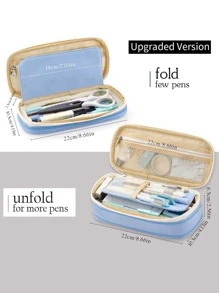 卡哇伊铅笔盒大容量铅笔袋收纳盒适用于女孩办公室学生文具收纳盒学校用品、铅笔袋、书包