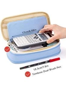 卡哇伊铅笔盒大容量铅笔袋收纳盒适用于女孩办公室学生文具收纳盒学校用品、铅笔袋、书包