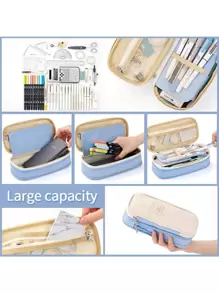 卡哇伊铅笔盒大容量铅笔袋收纳盒适用于女孩办公室学生文具收纳盒学校用品、铅笔袋、书包