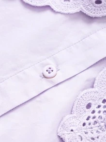 Balabala 青少女彼得潘領馬甲連衣裙，漂亮的紫色長袖裙 - 紫色 - 查看 7