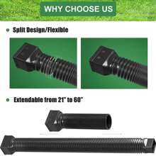 2 Packs Rain Gutter Downspout Extensions Flexible, Drain Downspout Extender, Extendable from 21" to 60", Black - Black - View 4