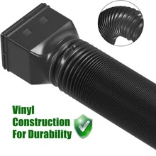 2 Packs Rain Gutter Downspout Extensions Flexible, Drain Downspout Extender, Extendable from 21" to 60", Black - Black - View 7