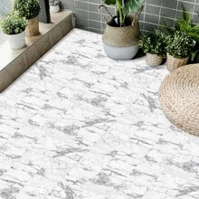 1套10pcs自黏式可拆卸瓷磚地板裝飾貼紙,現代風格的方形防水大理石紋牆貼紙適用於家居裝飾 - 彩色 - 查看 4