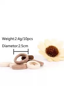 50pcs Women Solid Casual Hair Tie For Daily Life Ponytail Holder Hair Elastic Hair Rope - Multicolor - View 3