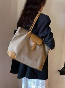 Túi Xách tay Nữ màu trơn - Màu Khaki - Xem 6