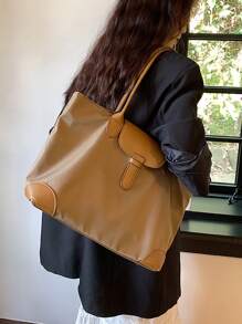 Túi Xách tay Nữ màu trơn - Màu Khaki - Xem 7