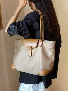 Túi Xách tay Nữ màu trơn - Màu Khaki - Xem 5