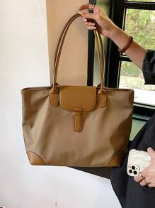 Túi Xách tay Nữ màu trơn - Màu Khaki - Xem 3