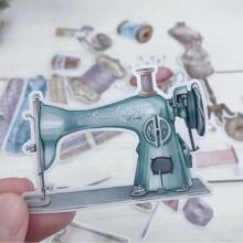 10款復古縫紉貼紙套裝,適用於剪貼簿、日誌、計劃書、相片集、雜誌、diy製卡、裝飾 - 金色 - 查看 4