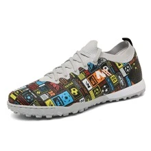 Letter Patterned Studded Soccer Shoes For Competition Use Ronaldo  Cleats
