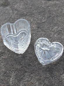 Heart-shaped Glass Jar - Clear - View 2