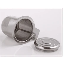 1pc Reusable Stainless Steel Tea Strainer With Lid, For Loose Leaf Tea Spice Coffee Filtering Tool Back To School - Silver - View 8