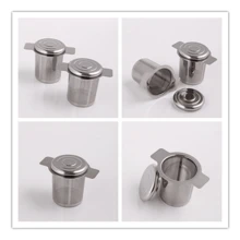 1pc Reusable Stainless Steel Tea Strainer With Lid, For Loose Leaf Tea Spice Coffee Filtering Tool Back To School - Silver - View 9