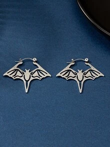 1對女式復古中空蝙蝠設計耳環,適合休閒穿著、派對、禮物贈送