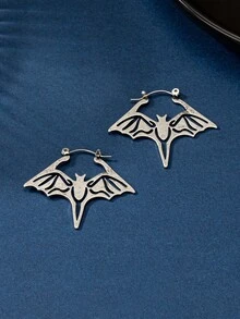 1對女式復古中空蝙蝠設計耳環,適合休閒穿著、派對、禮物贈送