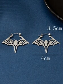1對女式復古中空蝙蝠設計耳環,適合休閒穿著、派對、禮物贈送
