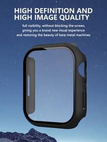 1 Ốp bảo vệ toàn diện có miếng dán màn hình tương thích với Apple Watch, tương thích với 38mm, 40mm, 41mm, 42mm, 44mm, 45mm và 49mm, tương thích với Apple Watch Series Ultra/Se/8/7/6/5/4/3/2/1 - màu đen - Xem 5