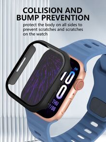 1 Ốp bảo vệ toàn diện có miếng dán màn hình tương thích với Apple Watch, tương thích với 38mm, 40mm, 41mm, 42mm, 44mm, 45mm và 49mm, tương thích với Apple Watch Series Ultra/Se/8/7/6/5/4/3/2/1 - màu đen - Xem 3