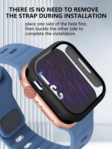 1 Ốp bảo vệ toàn diện có miếng dán màn hình tương thích với Apple Watch, tương thích với 38mm, 40mm, 41mm, 42mm, 44mm, 45mm và 49mm, tương thích với Apple Watch Series Ultra/Se/8/7/6/5/4/3/2/1 - màu đen - Xem 6