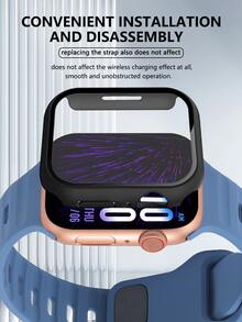 1 Ốp bảo vệ toàn diện có miếng dán màn hình tương thích với Apple Watch, tương thích với 38mm, 40mm, 41mm, 42mm, 44mm, 45mm và 49mm, tương thích với Apple Watch Series Ultra/Se/8/7/6/5/4/3/2/1 - màu đen - Xem 4