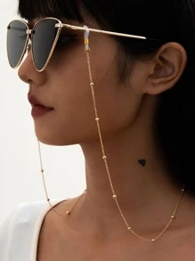 街头1pc欧美珍珠眼镜链太阳镜链配件防滑校园眼镜配件女士情人节 - 金色 - 查看 1