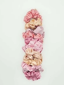 12pcs/Pack Pink Satin Hair Ties Scrunchies, Solid Color Accessories, For Women, Hair Tools, Beauty Accessories, Curly Hair Accessory, For Women, Fall, Travel, Hair Tools, Accessories Women, Hair Stuff, Fall, For Women, Travel, Women, Hair Accessory, Hair Tools, Beauty Accessories, Gifts, Travel, Gifts For Women, Hair Stuff, For Women, Stocking Fillers, Stocking Stuffers For Adults, Stocking Fillers For Adult, Hair Stuff, Women's Accessories, Stocking Stuffer, Coming-Of-Age Hair Accessory, Gift Ideas For Women, Beauty Stocking Fillers, Gifts For Women - Multicolor - View 5