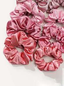 12pcs/Pack Pink Satin Hair Ties Scrunchies, Solid Color Accessories, For Women, Hair Tools, Beauty Accessories, Curly Hair Accessory, For Women, Fall, Travel, Hair Tools, Accessories Women, Hair Stuff, Fall, For Women, Travel, Women, Hair Accessory, Hair Tools, Beauty Accessories, Gifts, Travel, Gifts For Women, Hair Stuff, For Women, Stocking Fillers, Stocking Stuffers For Adults, Stocking Fillers For Adult, Hair Stuff, Women's Accessories, Stocking Stuffer, Coming-Of-Age Hair Accessory, Gift Ideas For Women, Beauty Stocking Fillers, Gifts For Women - Multicolor - View 2
