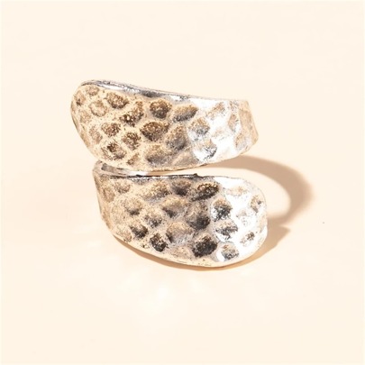 Adjustable Opening Asymmetrical Shape Women's Fashionable Vintage Party Cocktail Ring Ornament Jewelry