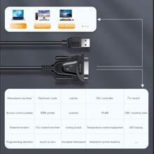 Llano USB 至 RS232 COM 串行 PDA9 DB9 针电缆适配器，带 PL2303 芯片组，连接计算机考勤收银机打印编程机，适用于条码扫描仪/POS/打印机/调制解调器-3.9 英尺 - 黑色 - 查看 3
