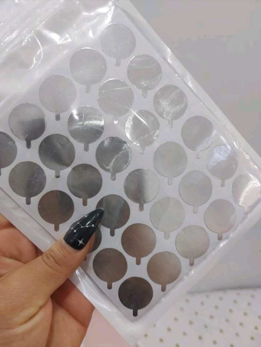 300 Stickers Para Pegamento Aplicación De Pestañas - Plateado - Ver 1