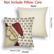 4入組聖誕主題亚麻枕套覆蓋帶小鹿和聖誕老人印花 - 聖誕老人-4pcs - 查看 3