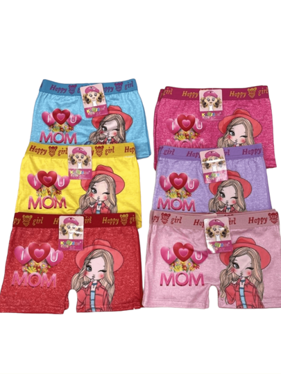 12 Pieces Of Girls' Boxer Briefs With Print (The Package Is Sent Assorted In Sizes: M, L And XL. The Print Design Is Sent At Random And According To Availability.)