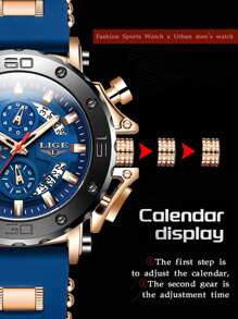 LIGE 圓錶盤石英手錶