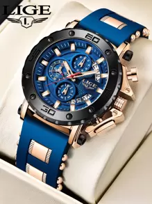 LIGE 圓錶盤石英手錶