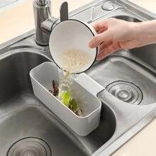 1入廚房水槽排水籃,多功能卡槽廚房水槽過濾器,食品和蔬菜洗滌和排水籃子 - 灰色 - 查看 10