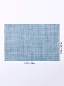 Simple Solid Color Pvc Placemat For Home Dining Table With Thick Woven Insulating Layer, Waterproof Western Mat For Cups And Dishes, Brown - Orange - View 8