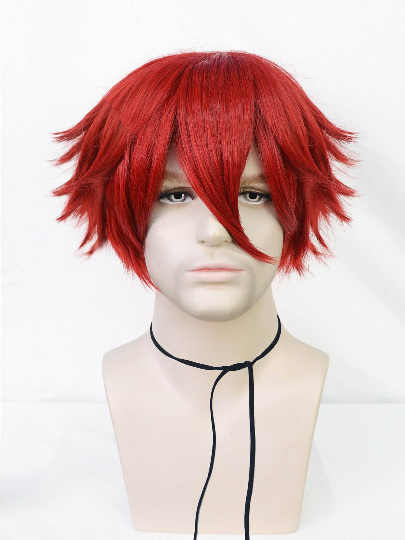 Synthetic Hair Short Red Spiky Layered Straight Cosplay Wig Men's Wig
