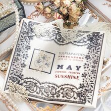 have a good day 10入組/包復古黑白花邊圖案貼紙,適用於剪貼簿、日記、美學筆記本和diy手工材料