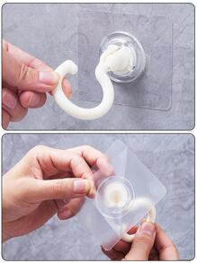 2入組強的膠黏劑天花板掛鉤帶可旋轉設計,多用途牆鉤適用於廚房和浴室,鑰匙和衣架 - 白色 - 查看 5