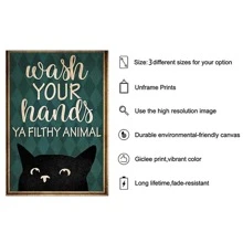 無框復古搞笑勵志黑色貓帆布掛畫,復古黑色貓海報,家庭裝飾用品適用於客廳寵物店鋪墻面裝飾