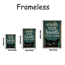 無框復古搞笑勵志黑色貓帆布掛畫,復古黑色貓海報,家庭裝飾用品適用於客廳寵物店鋪墻面裝飾