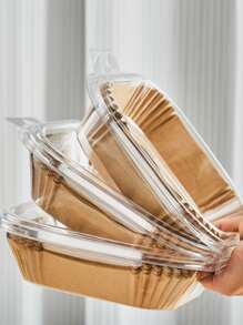 50入組烘焙用紙，極簡主義白色空氣炸鍋墊紙，廚房烤盤炸鍋墊紙，空氣炸鍋專用紙，炸氣鍋紙，空氣蒸鍋墊紙 - 棕色 - 查看 5