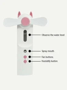Portable Handheld Water Mist Fan With Lithium Battery H12 In White - White - View 3