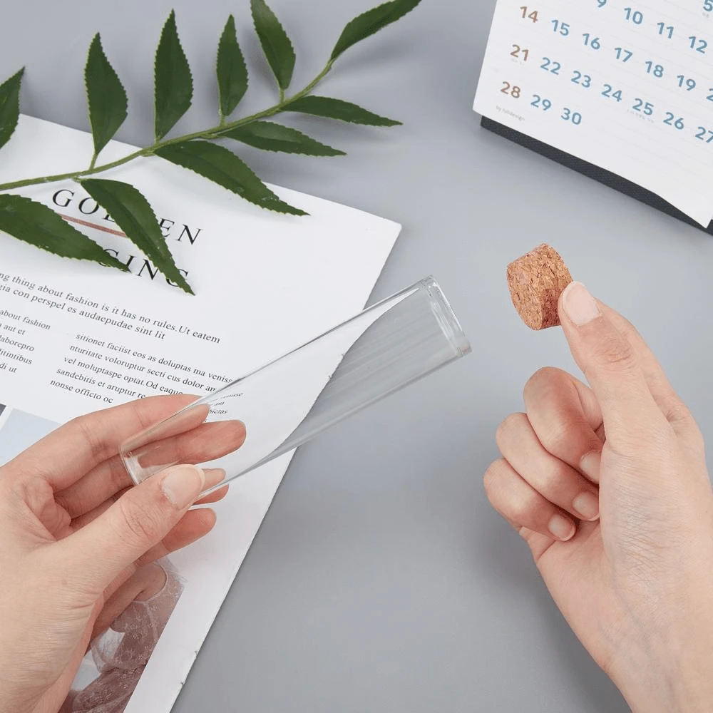 10pcs Glass Test Tube With Wooden St Er Clear 3x12.9cm Capacity60ml(2.