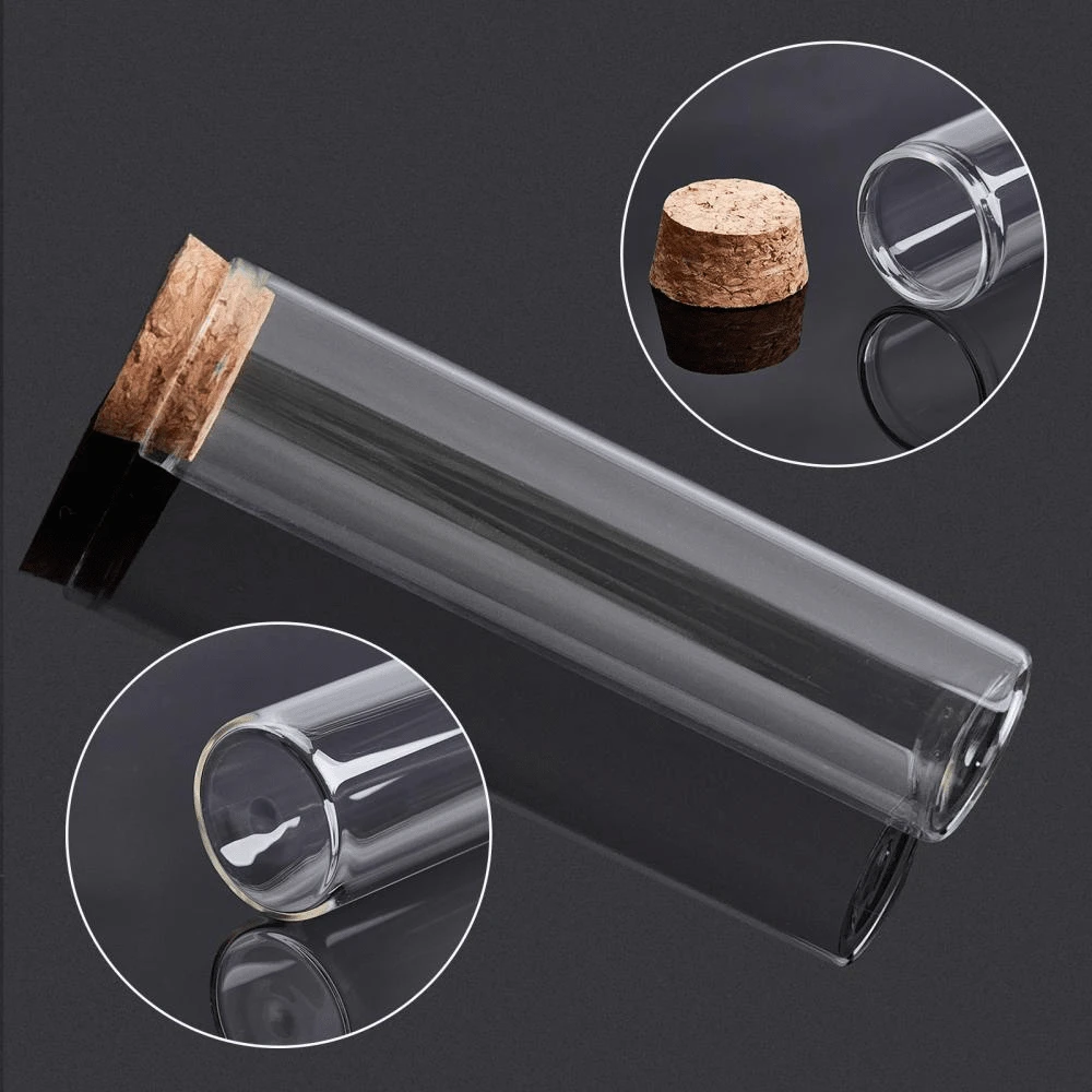 10pcs Glass Test Tube With Wooden St Er Clear 3x12.9cm Capacity60ml(2.